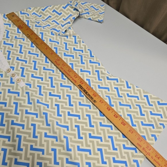 J McLaughlin Shirt Women Large Dillards Henley 3/4 Sleeve Stretch Catalina Cloth - Picture 10 of 11